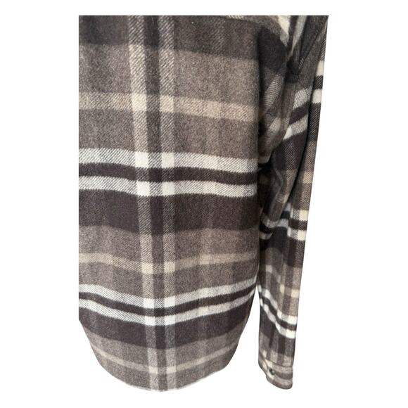 Reiss Cortez Wool Blend Plaid Overshirt Flannel Brown S - Picture 10 of 15